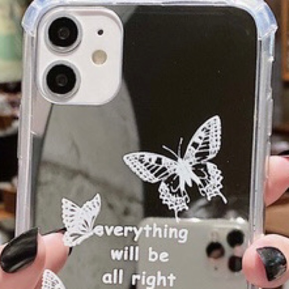 NIB Butterfly Mirror Anti-Fall Sleeve Phone Case For IPhone 13 - Picture 6 of 7